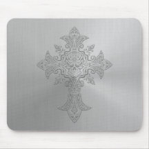 Steel Gothic Skull Cross Mouse Pad