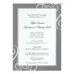 Steel grey frame enchanted swirl gala formal event custom invites