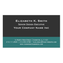 Steel Grey - Teal Green Elegant Contemporary Business Card Template