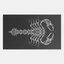 Steel Mesh Scorpion Rectangle Sticker
