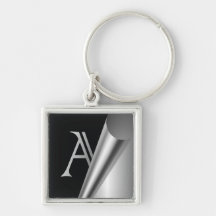 Steel Peel Monogram "A" Key Chains