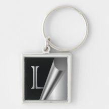 Steel Peel Monogram "L" Keychain