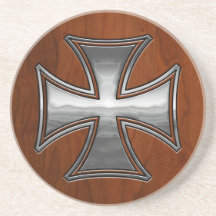 Steel Wood Maltese Beverage Coaster