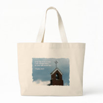 Steeple Cross Psalms Bible Verse Beach Tote Bag