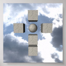 Steinkreuz im Himmel stone cross in the sky Plakate