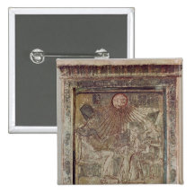 Stela depicting Aten giving life and Pinback Button