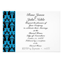 Stellar Ivory (Cyan) Wedding Invitation