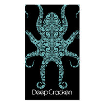 StellaRoot Cracken Octopus Damask Business Card Template