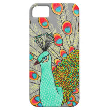 StellaRoot Modern Day Peacock Hand Drawn iPhone 5 Cover