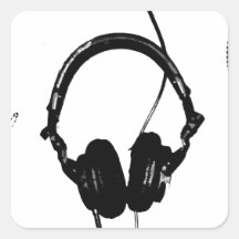 Stencil Style DJ Headphones Stickers