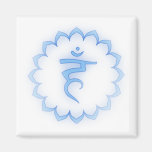 "Stenciled" Throat Chakra - Light Blue Fridge Magnets
