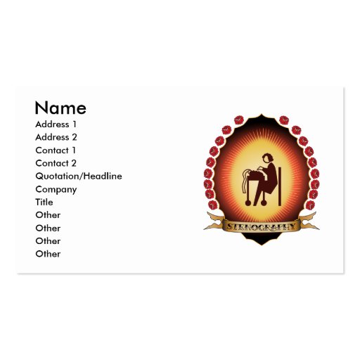 Stenography Mandorla Business Cards