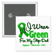 Step Dad - Green  Awareness Ribbon Buttons