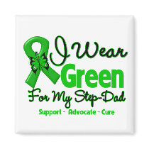 Step Dad - Green  Awareness Ribbon Refrigerator Magnet