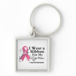 Step-Mom Floral Ribbon - Breast Cancer Keychains
