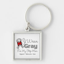 Step Mom - Grey Ribbon Awareness Keychain