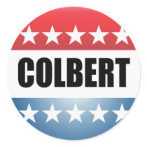 STEPHEN COLBERT ROUND STICKERS