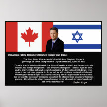 Stephen Harper, PM Canada - Support For Israel Poster