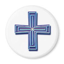Stepped Cross 2 Refrigerator Magnet