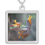 Sterling Silver Colourful Frog Necklace