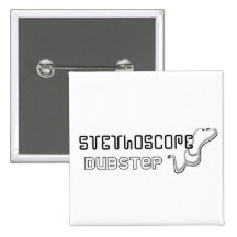 Stethoscope Dubstep Square Badge Pinback Buttons