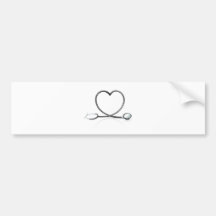 Stethoscope heart concept bumper stickers