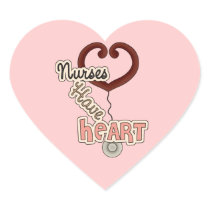 Stethoscope Nurses Have Heart T-shirts and GIfts Heart Stickers