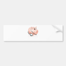 Stethoscope piggy bank bumper sticker