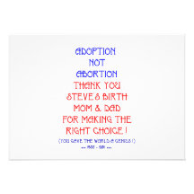 Steve "Adoption not Abortion..." Custom Invitation