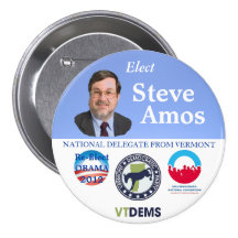 Steve Amos for Vermont National Delegate 2012 poli Buttons