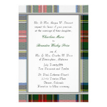 Stewart Dress Tartan Plaid Wedding Invitation