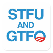 STFU AND GTFO SQUARE STICKERS