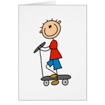 Stick Boy on Scooter Cards