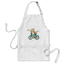 Stick Boy Riding Bicycle Aprons