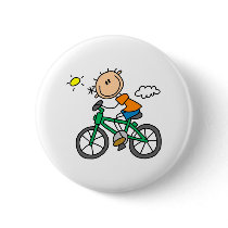 Stick Boy Riding Bicycle Pins