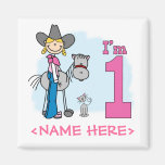 Stick Cowgirl 1st Birthday Magnets