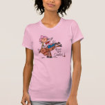 Stick  Cowgirl Riding Bull T-shirt