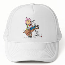 Stick  Cowgirl Riding Bull Tshirts and Gifts Hat