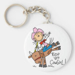 Stick  Cowgirl Riding Bull Tshirts and Gifts Key Chains
