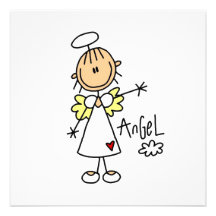 Stick Figure Angel T-shirts and Gifts Personalized Announcement