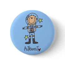 Stick Figure Astronaut T-shirts and Gifts Button