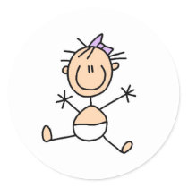 Stick Figure Baby Girl Sticker