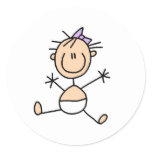 Stick Figure Baby Girl Sticker