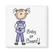 Stick Figure Baby on Board Fridge Magnets