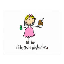 Stick Figure Baby Under Construction Post Cards