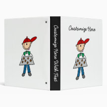 Stick Figure Baking Cookies 3 Ring Binder