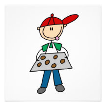 Stick Figure Baking Cookies Custom Invitation