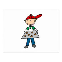 Stick Figure Baking Cookies Post Card