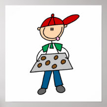 Stick Figure Baking Cookies Posters