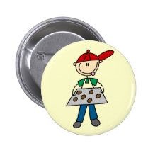 Stick Figure Baking Cookies Tshirts and Gifts Button